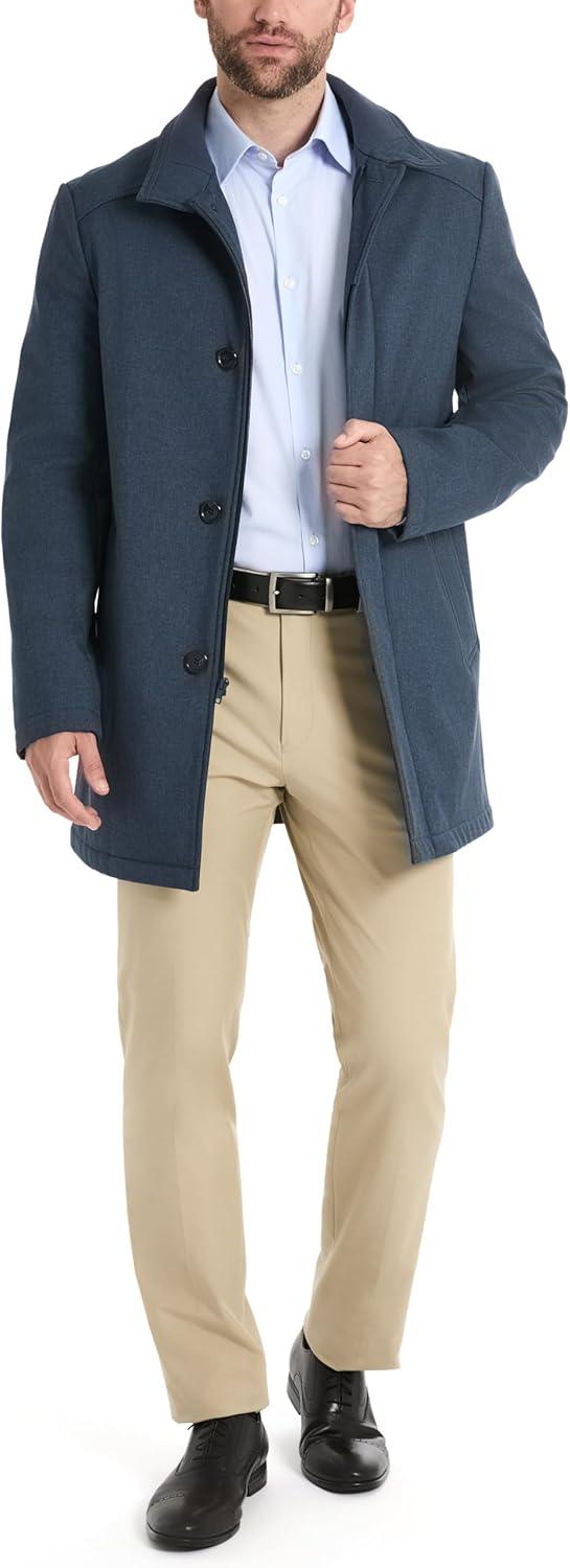 imageVan Heusen mens Van Heusen Tedford Overcoat With Stand CollarBlue