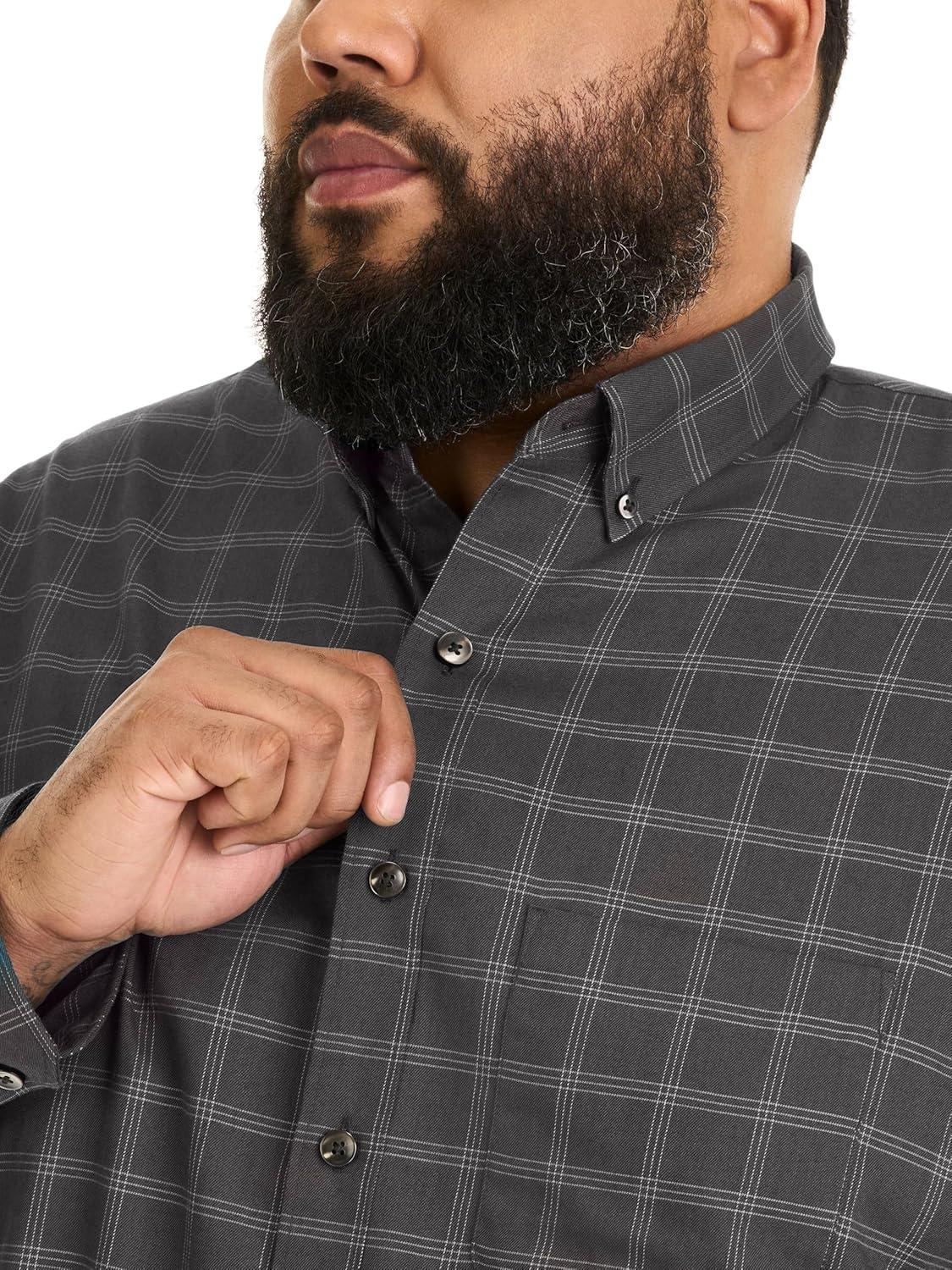 imageVan Heusen mens Wrinkle Free Poplin Long Sleeve ShirtIron Gate