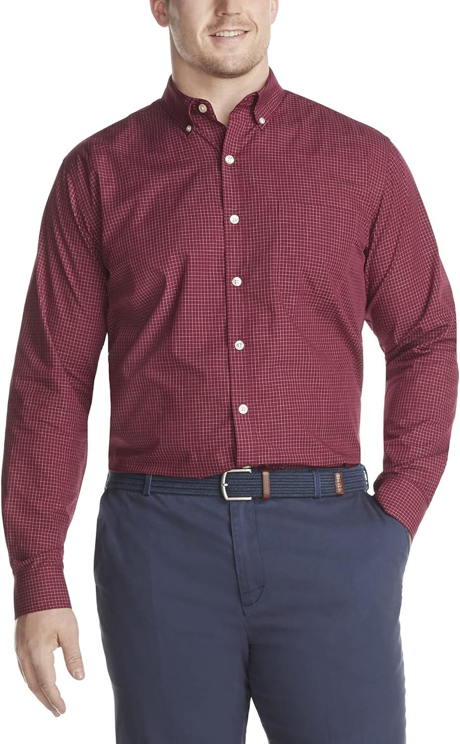 imageVan Heusen mens Wrinkle Free Poplin Long Sleeve ShirtPort Red
