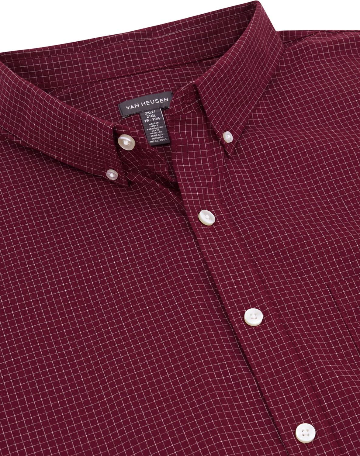 imageVan Heusen mens Wrinkle Free Poplin Long Sleeve ShirtPort Red