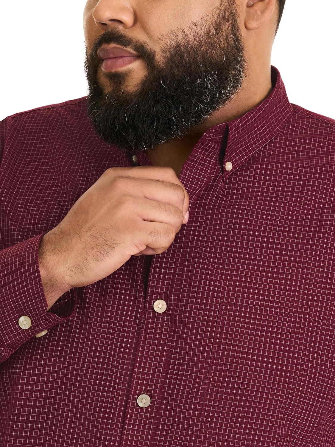 imageVan Heusen mens Wrinkle Free Poplin Long Sleeve ShirtPort Red
