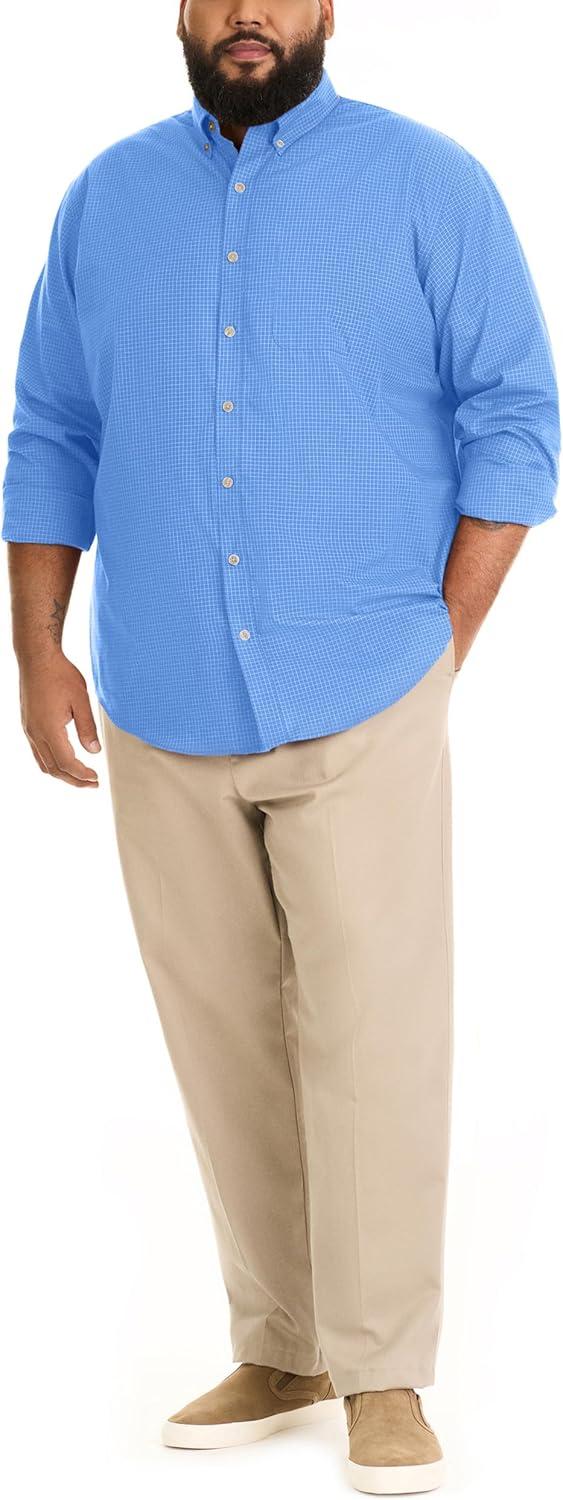 imageVan Heusen mens Wrinkle Free Poplin Long Sleeve ShirtRiviera Blue