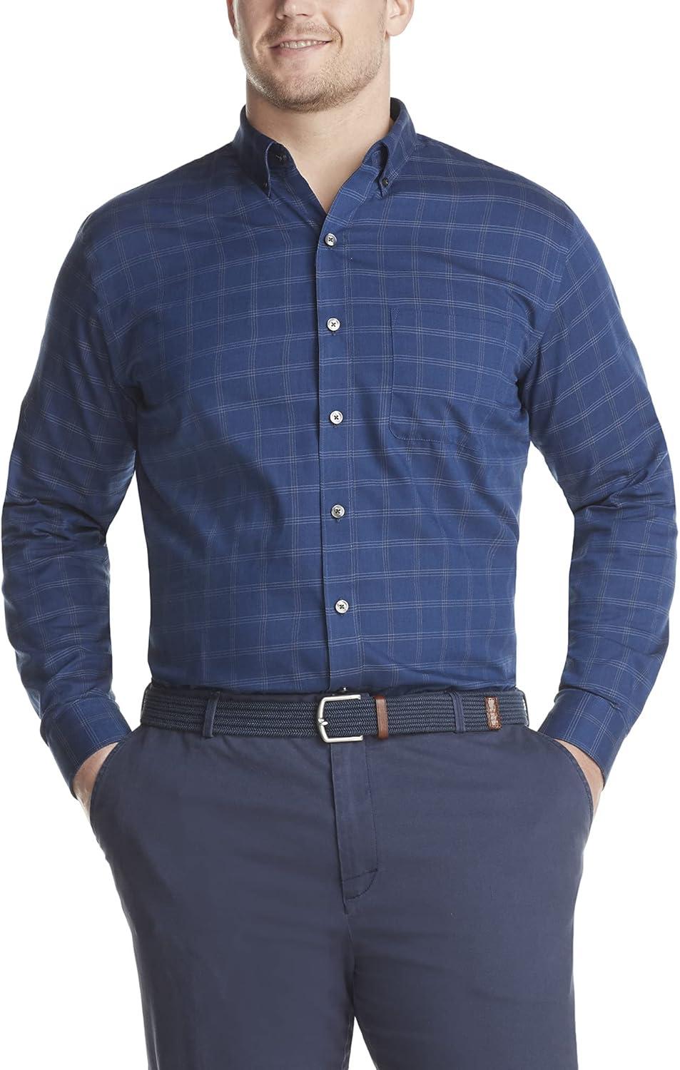 imageVan Heusen mens Wrinkle Free Poplin Long Sleeve ShirtSea Navy