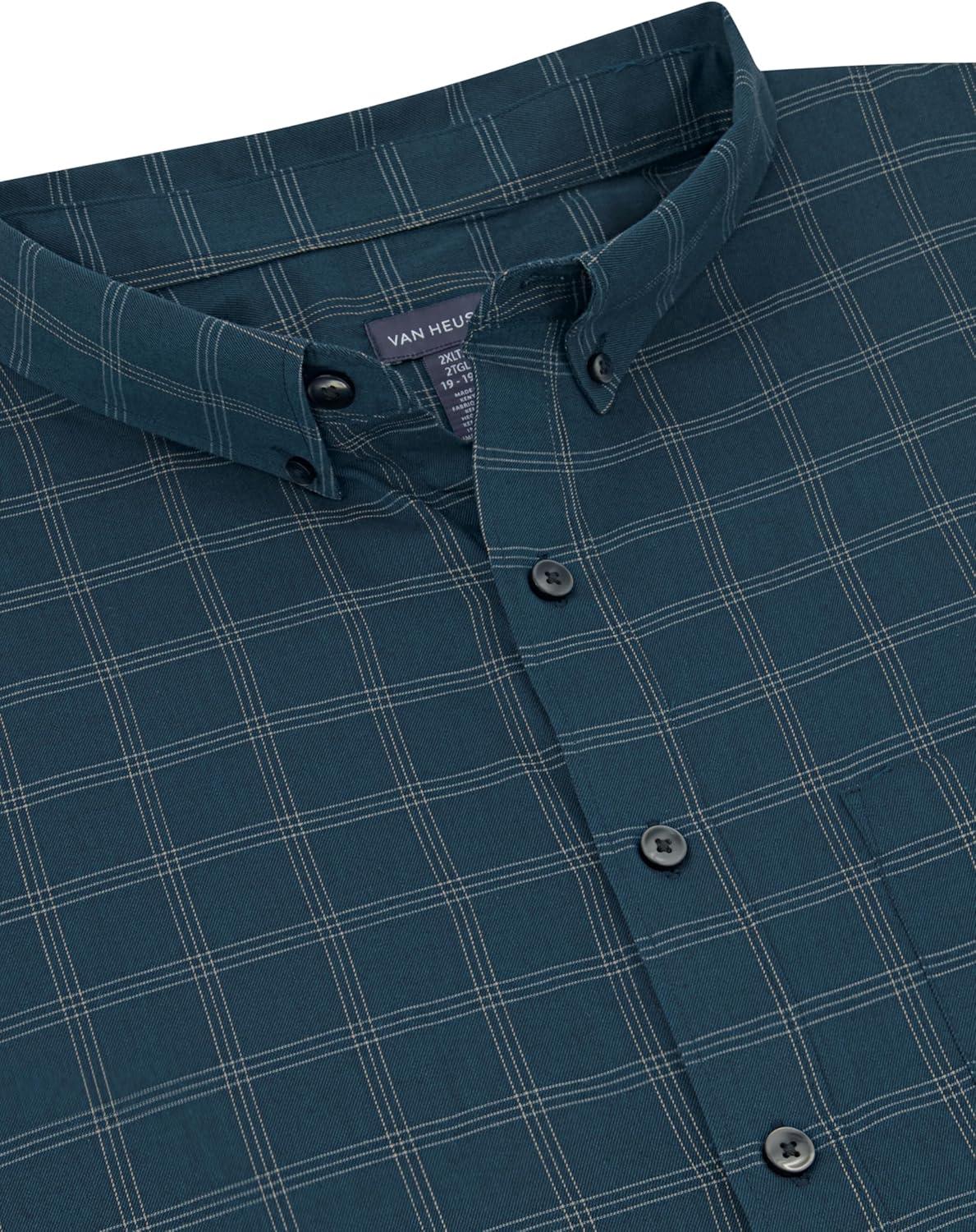 imageVan Heusen mens Wrinkle Free Poplin Long Sleeve ShirtTuq Seabed