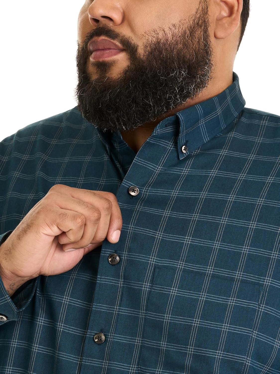 imageVan Heusen mens Wrinkle Free Poplin Long Sleeve ShirtTuq Seabed