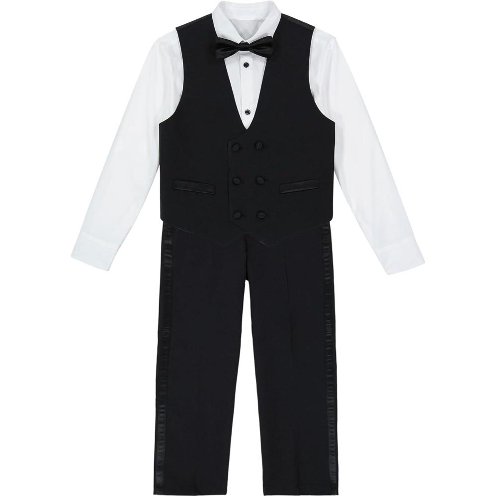 imageVan Heusen BabyBoys 4Piece Formal Dress Up Vest Set Vest Pants Collared Dress Shirt and TieTuxedo
