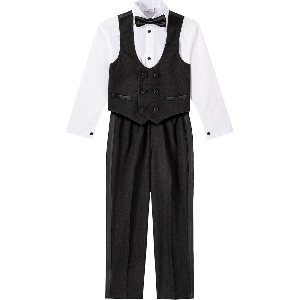 imageVan Heusen Boys 4Piece Formal Suit Set Vest Pants Collared Dress Shirt and TieTuxedo