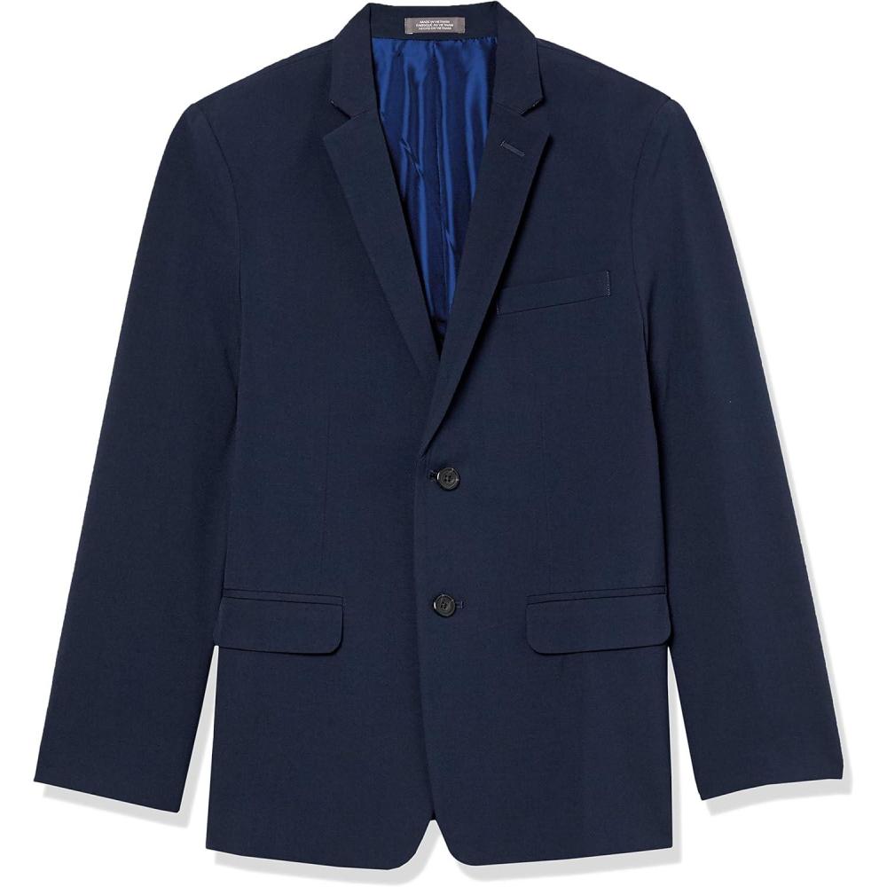 imageVan Heusen Boys Adaptive Flex Stretch Suit Jacket Faux Buttons amp Velcro ClosureBank Blue