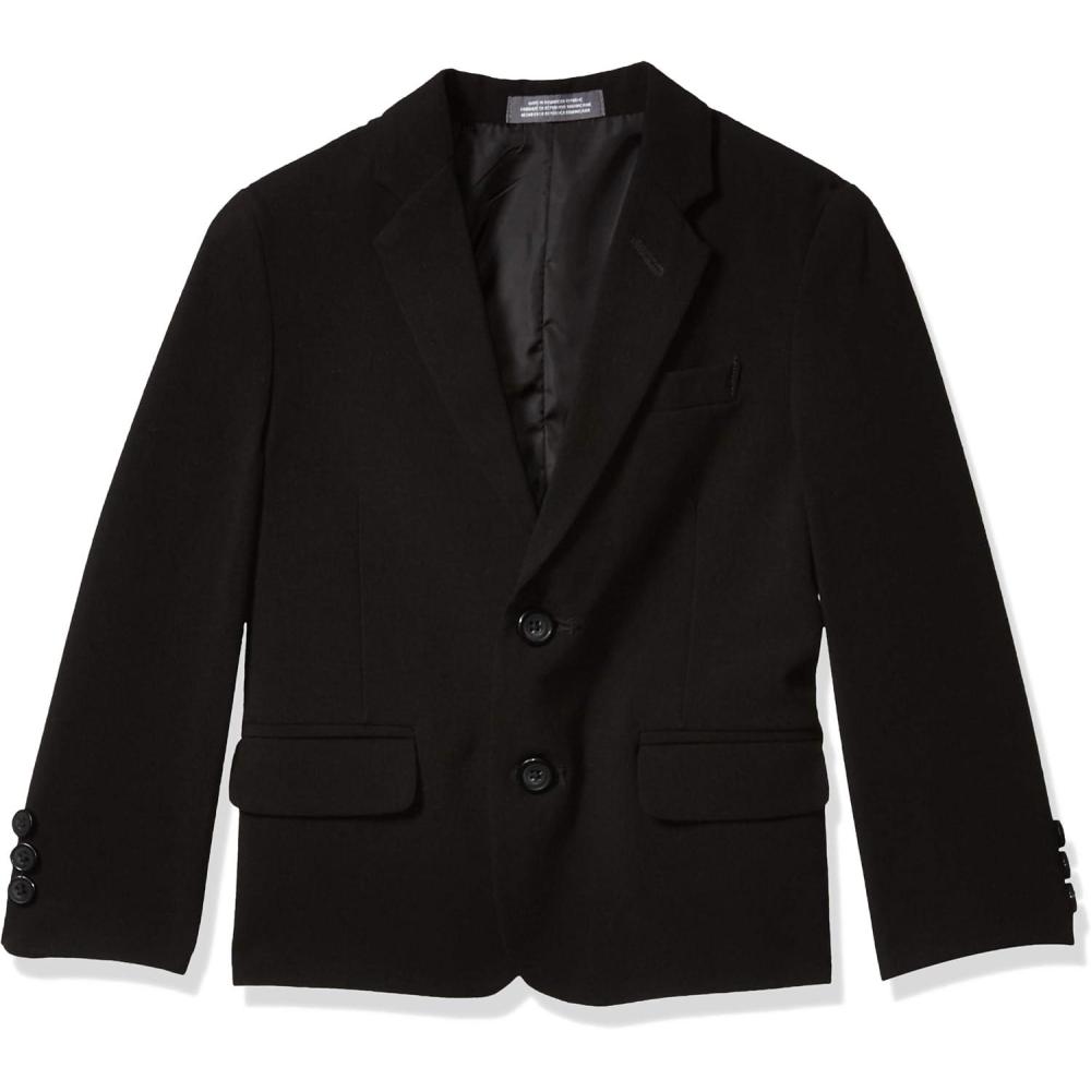 imageVan Heusen Boys Adaptive Flex Stretch Suit Jacket Faux Buttons amp Velcro ClosureBlack