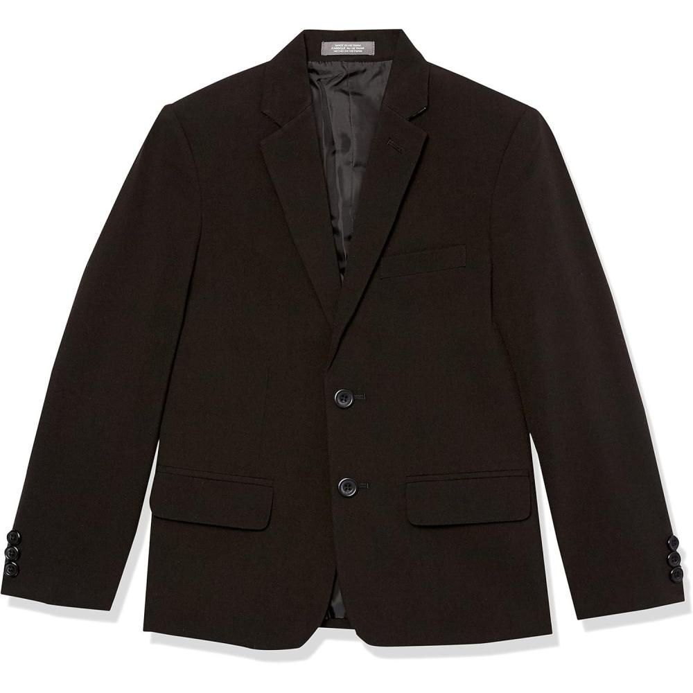 imageVan Heusen Boys Adaptive Flex Stretch Suit Jacket Faux Buttons amp Velcro ClosureBlack