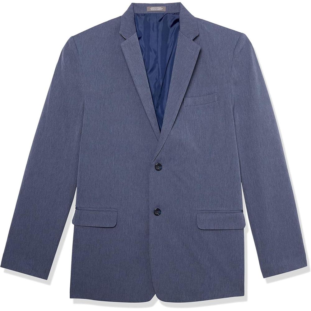 imageVan Heusen Boys Adaptive Flex Stretch Suit Jacket Faux Buttons amp Velcro ClosureBlue Performance