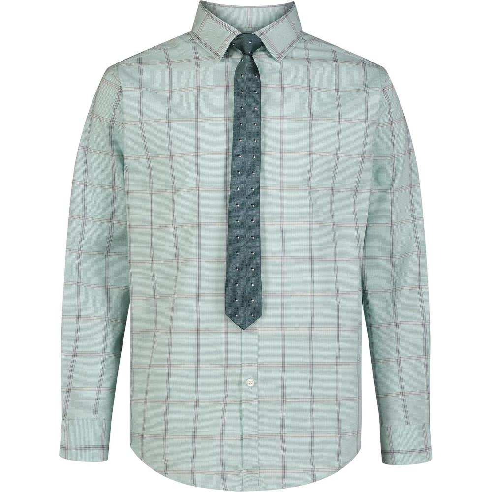 imageVan Heusen Boys Long Sleeve Collared Buttondown Dress Shirt and Tie SetCanal Blue