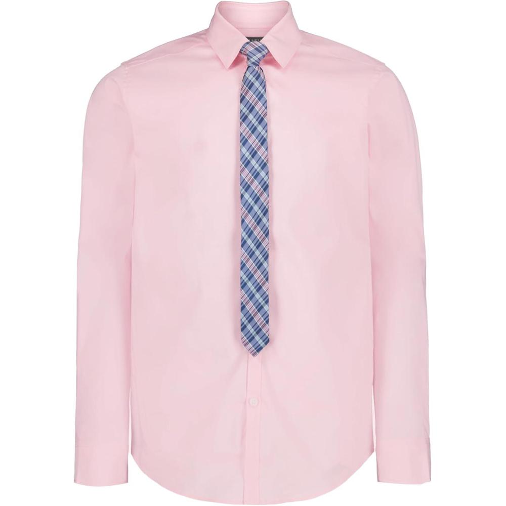 imageVan Heusen Boys Long Sleeve Collared Buttondown Dress Shirt and Tie SetLight Pink