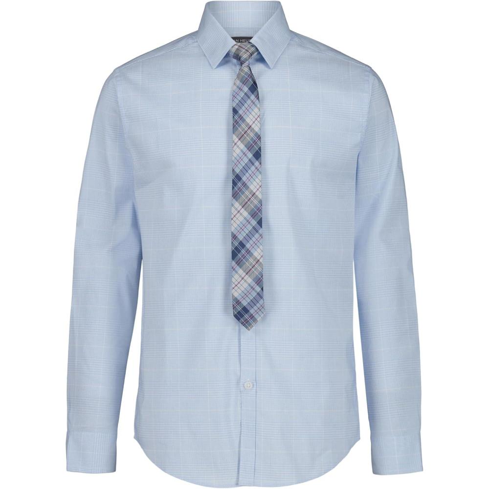 imageVan Heusen Boys Long Sleeve Collared Buttondown Dress Shirt and Tie SetWindsurfer Plaid