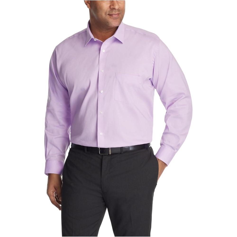 imageVan Heusen Mens BIG FIT Dress Shirt Stain Shield Stretch Big and TallOld Lavender