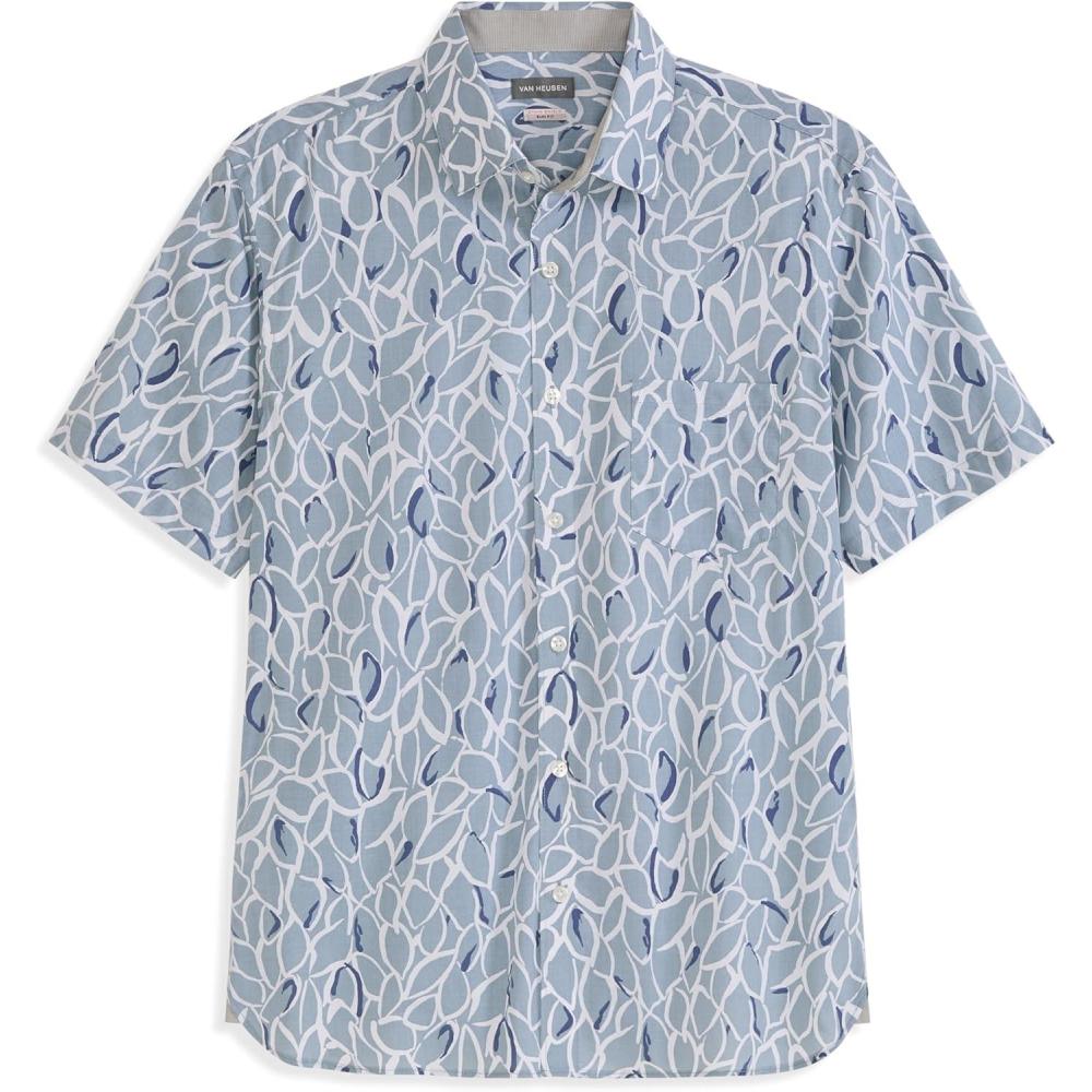 imageVan Heusen Mens Big and Tall Wrinkle Free Short Sleeve Button Down ShirtAshley Blue