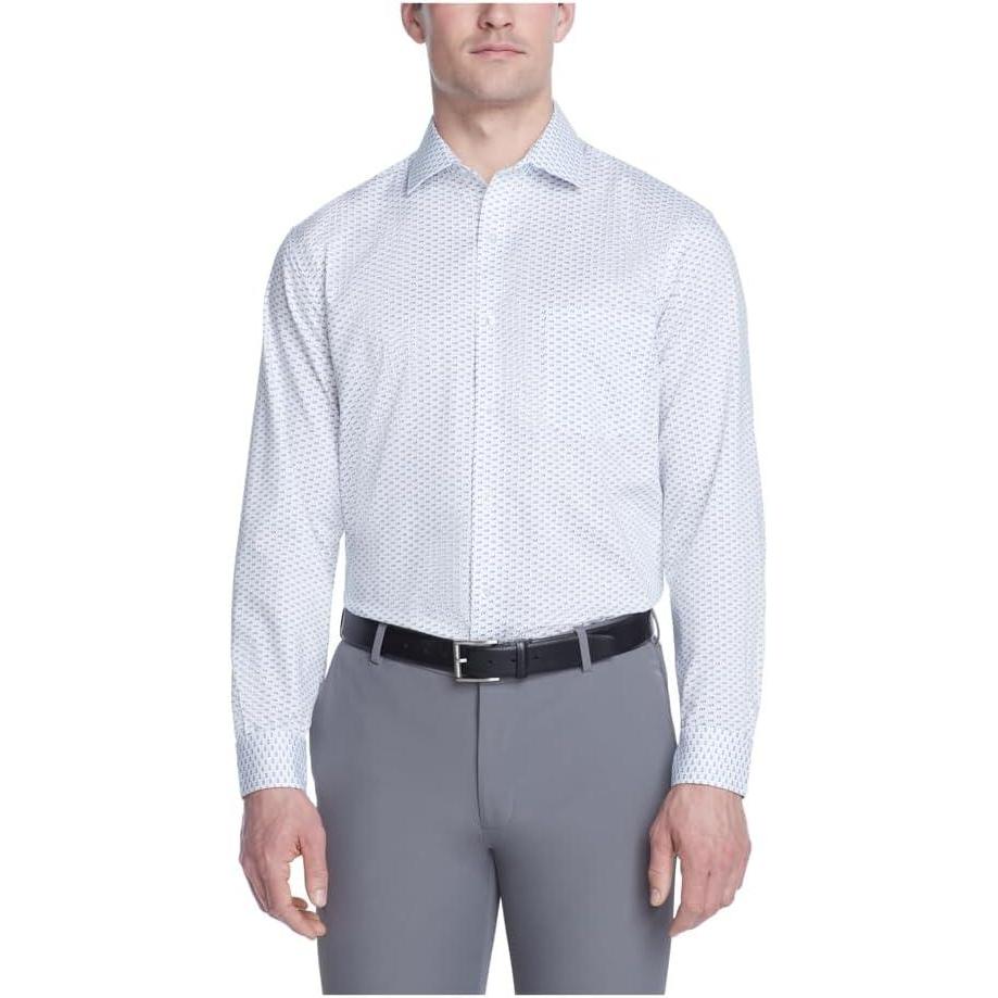 imageVan Heusen Mens Dress Shirt Regular Fit Ultra Wrinkle Free Flex Collar Stretch CheckWater