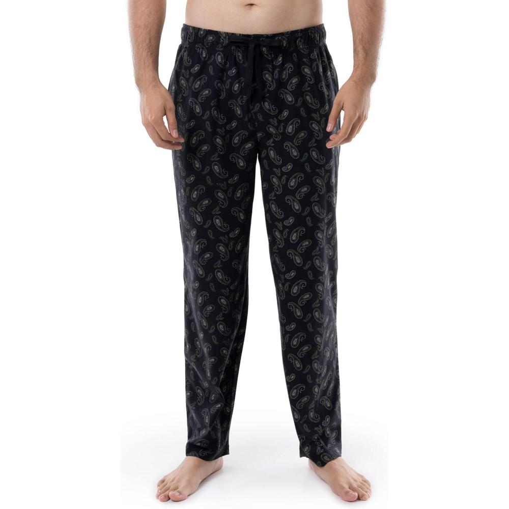 imageVan Heusen Mens Flannel Fleece Sleep PantBlackPaisley