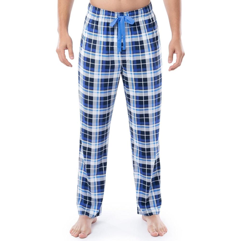 imageVan Heusen Mens Jersey Knit Sleep PantBlue Plaid
