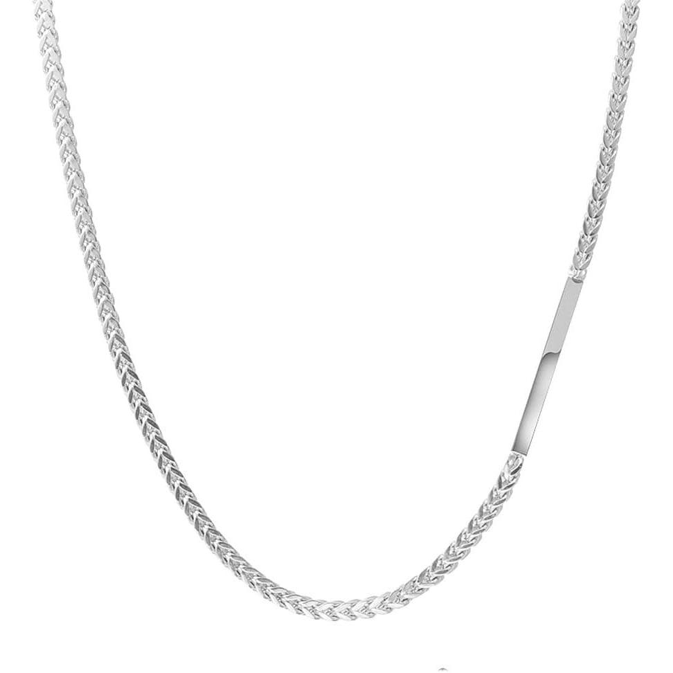 imageVan Heusen Mens Stainless Steel Bar Franco Chain NecklaceSilver