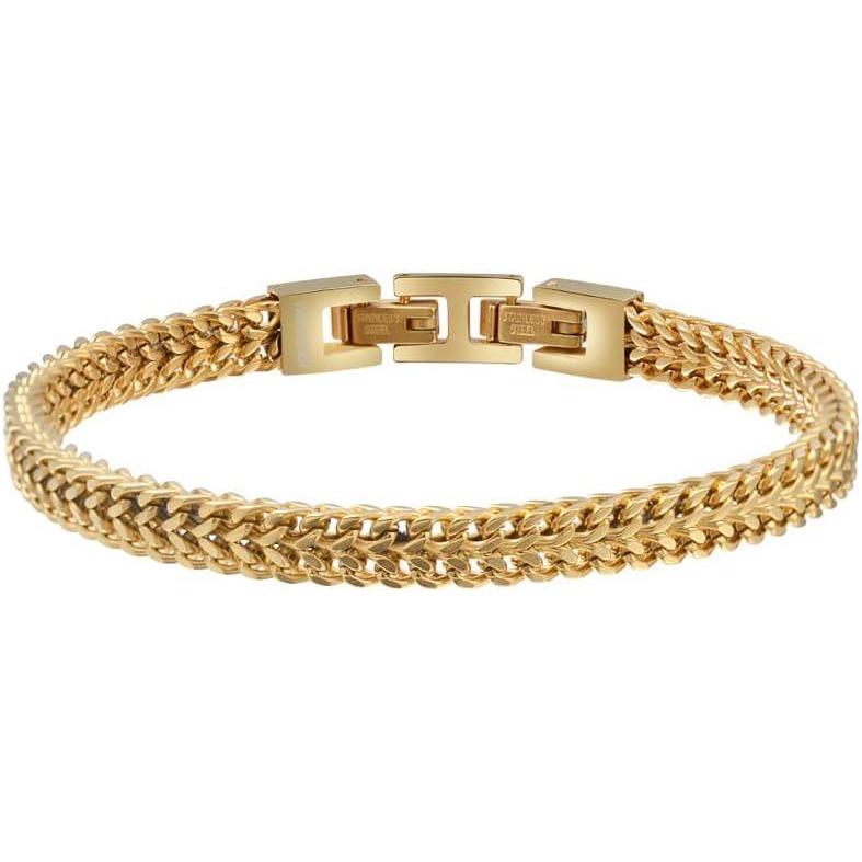 imageVan Heusen Mens Stainless Steel Double Franco Chain BraceletGold