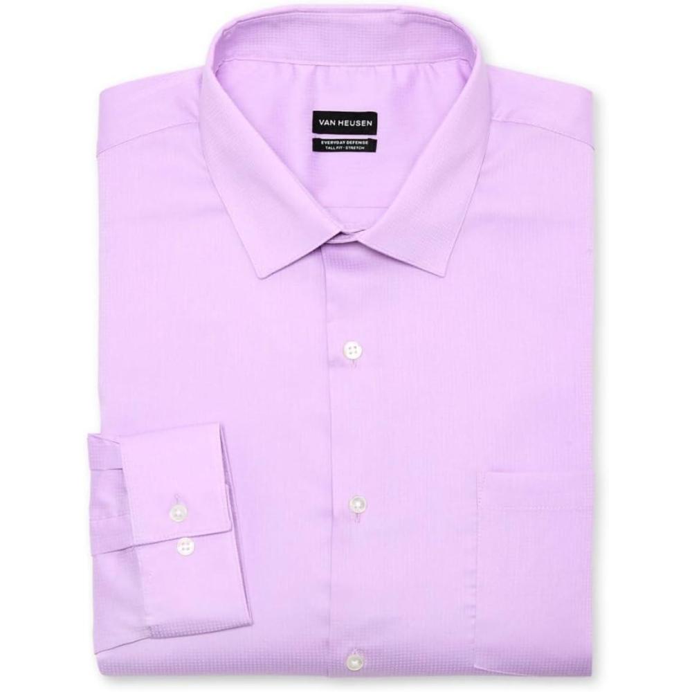imageVan Heusen Mens TALL FIT Dress Shirt Stain Shield Stretch Big and TallOld Lavender