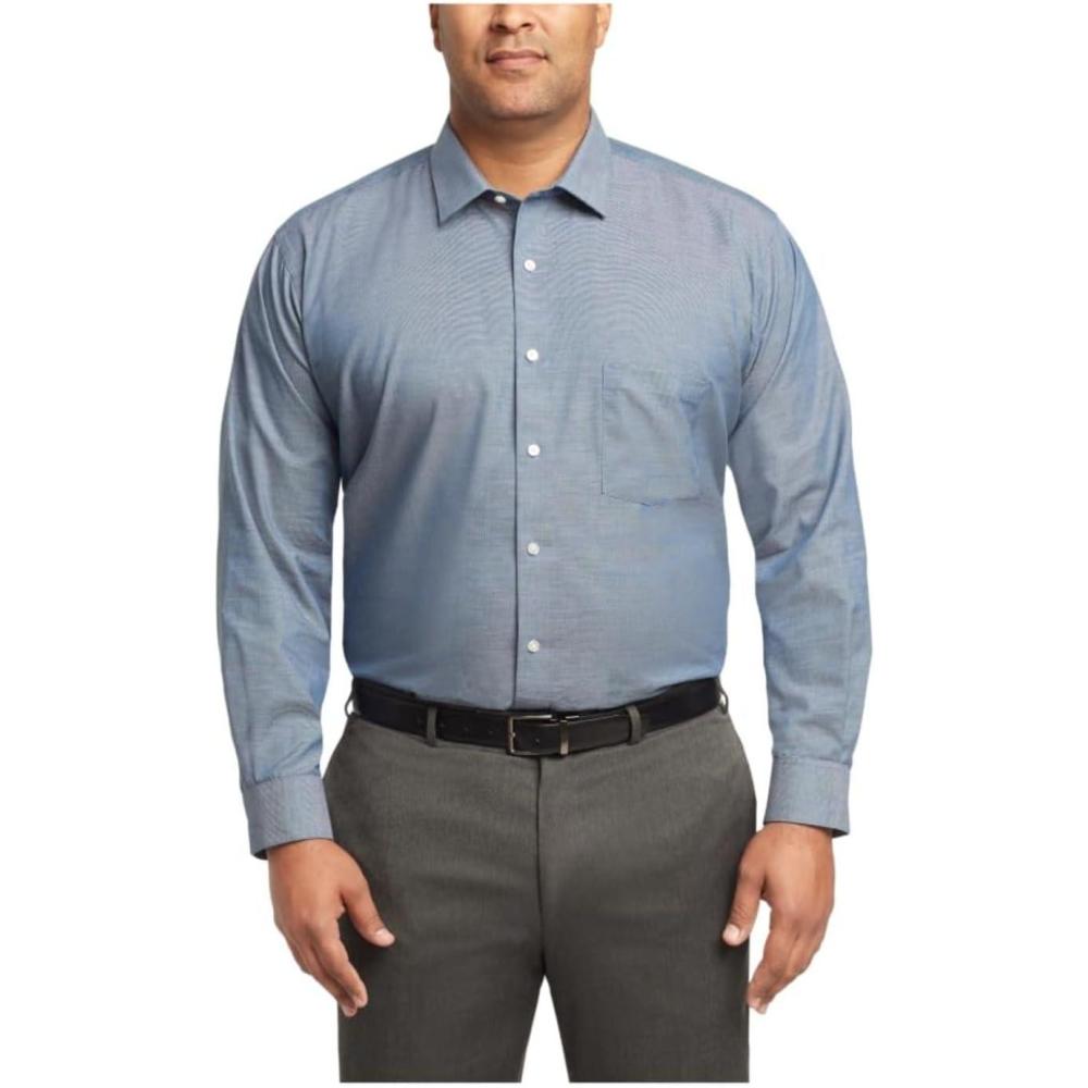 imageVan Heusen Mens TALL FIT Dress Shirt Stain Shield Stretch Big and TallOld Painters Blue