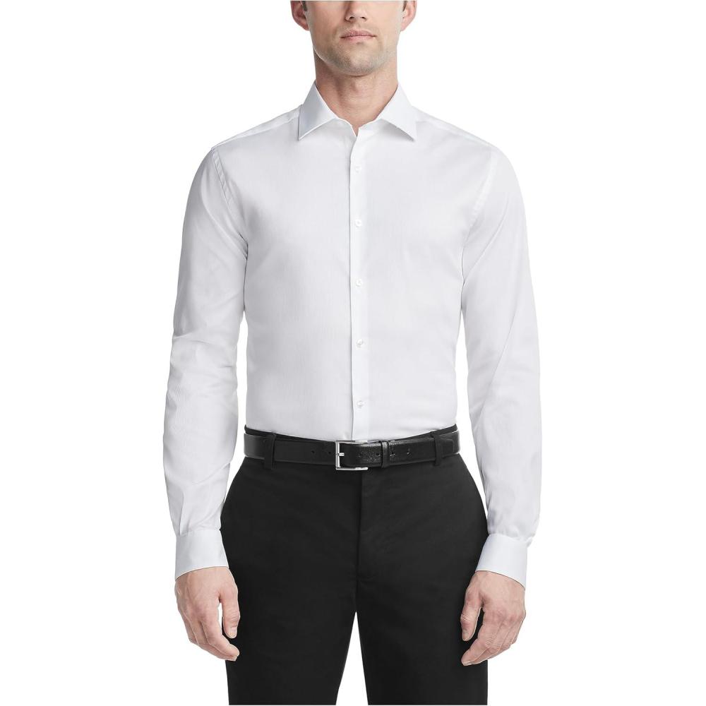 imageVan Heusen Mens TALL FIT Dress Shirt Stain Shield Stretch Big and TallOld White