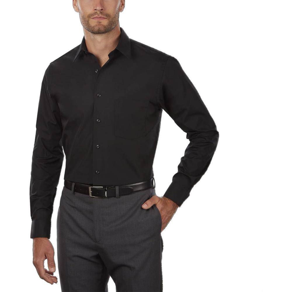 imageVan Heusen Mens Tall FIT Dress Shirts PoplinBlack
