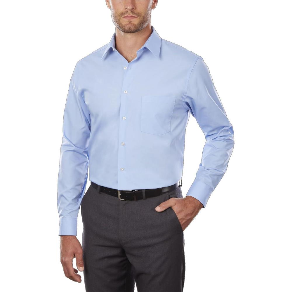 imageVan Heusen Mens Tall FIT Dress Shirts PoplinCameo Blue