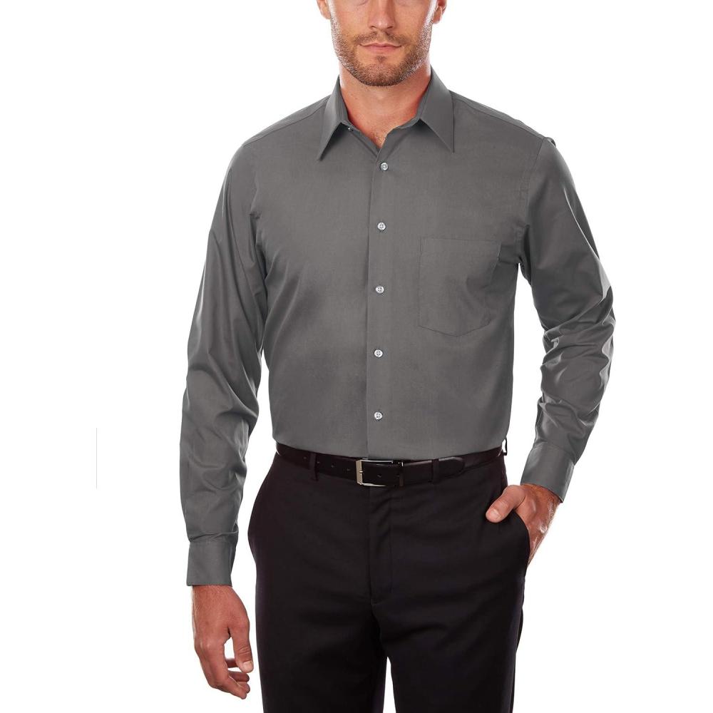 imageVan Heusen Mens Tall FIT Dress Shirts PoplinGrey