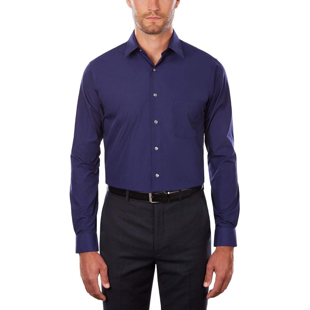 imageVan Heusen Mens Tall FIT Dress Shirts PoplinPersian Blue