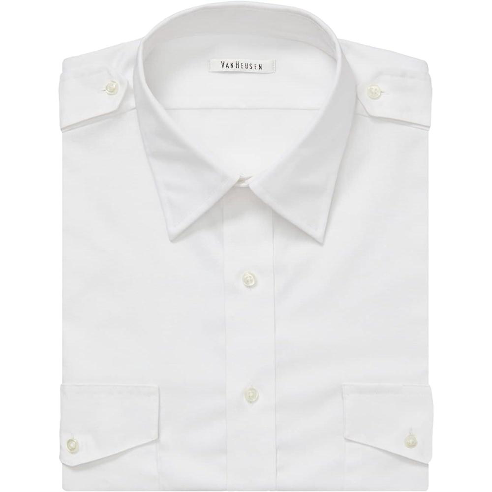 imageVan Heusen Mens Van Heusen Mens Pilot Dress Shirt Long Sleeve AviatorWhite