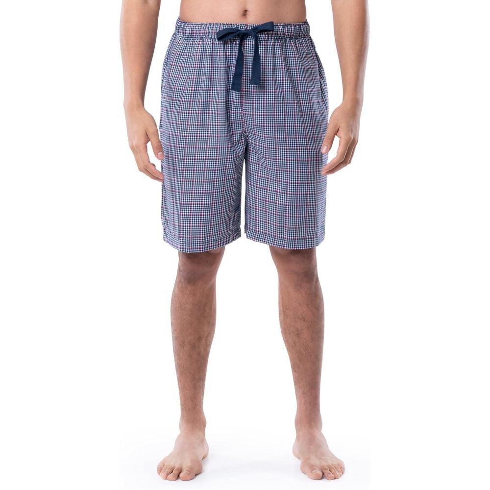 imageVan Heusen mens PolyRayon Twill Sleep Pajama ShortNavyPink Check