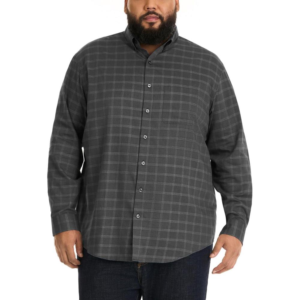 imageVan Heusen mens Wrinkle Free Poplin Long Sleeve ShirtIron Gate