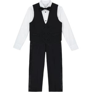 Van Heusen Baby-Boys 4-Piece Formal Dress Up Vest Set, Vest, Pants, Collared Dress Shirt, and Tie(Tuxedo)