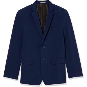 Van Heusen Boys’ Adaptive Flex Stretch Suit Jacket, Faux Buttons & Velcro Closure(Bank Blue Solid)
