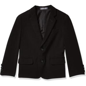Van Heusen Boys’ Adaptive Flex Stretch Suit Jacket, Faux Buttons & Velcro Closure(Black)