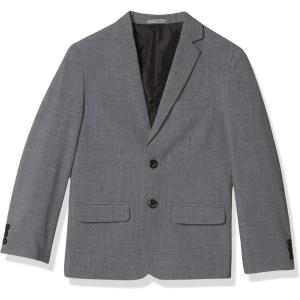 Van Heusen Boys’ Adaptive Flex Stretch Suit Jacket, Faux Buttons & Velcro Closure(Oxford Grey)