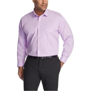 Van Heusen Men’s BIG FIT Dress Shirt Stain Shield Stretch (Big and Tall)(Old Lavender)