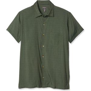 Van Heusen Men’s Big and Tall Air Short Sleeve Button Down Poly Rayon Stripe Shirt(Cilantro)