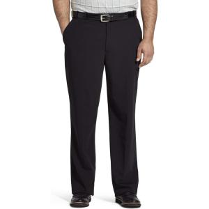 Van Heusen Men’s Big and Tall Flex Straight Fit Flat Front Pant(Black)