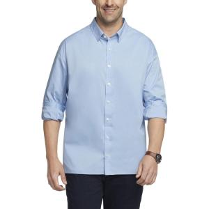 Van Heusen Mens Big and Tall Stain Shield Never Tuck Stretch Solid Button Down ShirtButton Down Shirt(Bel Air Blue Solid)