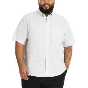 Van Heusen Men’s Big and Tall Wrinkle Free Short Sleeve Button Down Shirt(Bright White)