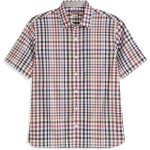 Van Heusen Men’s Big and Tall Wrinkle Free Short Sleeve Button Down Shirt(Iron Gate Plaid)