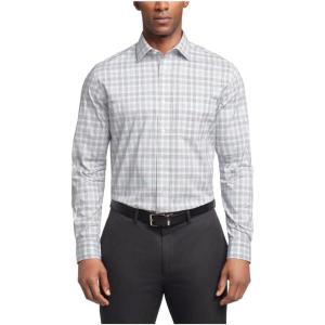 Van Heusen Mens Dress Shirt Regular Fit Ultra Wrinkle Free Flex Collar Stretch Check(Arctic Blue)