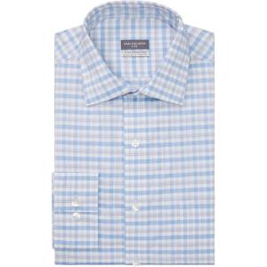Van Heusen Mens Dress Shirt Regular Fit Ultra Wrinkle Free Flex Collar Stretch Check(Blue Rose)