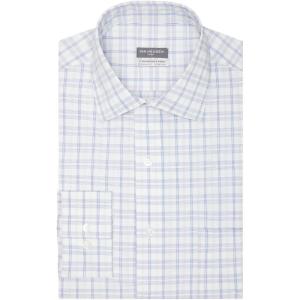 Van Heusen Mens Dress Shirt Regular Fit Ultra Wrinkle Free Flex Collar Stretch Check(Blue Tan)
