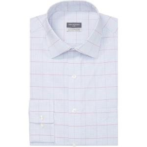 Van Heusen Mens Dress Shirt Regular Fit Ultra Wrinkle Free Flex Collar Stretch Check(Glass)
