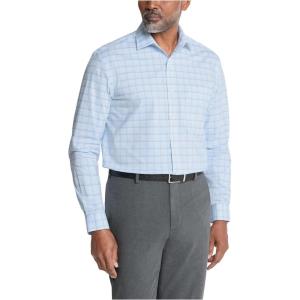 Van Heusen Mens Dress Shirt Regular Fit Ultra Wrinkle Free Flex Collar Stretch Check(Lavender Blue Check)